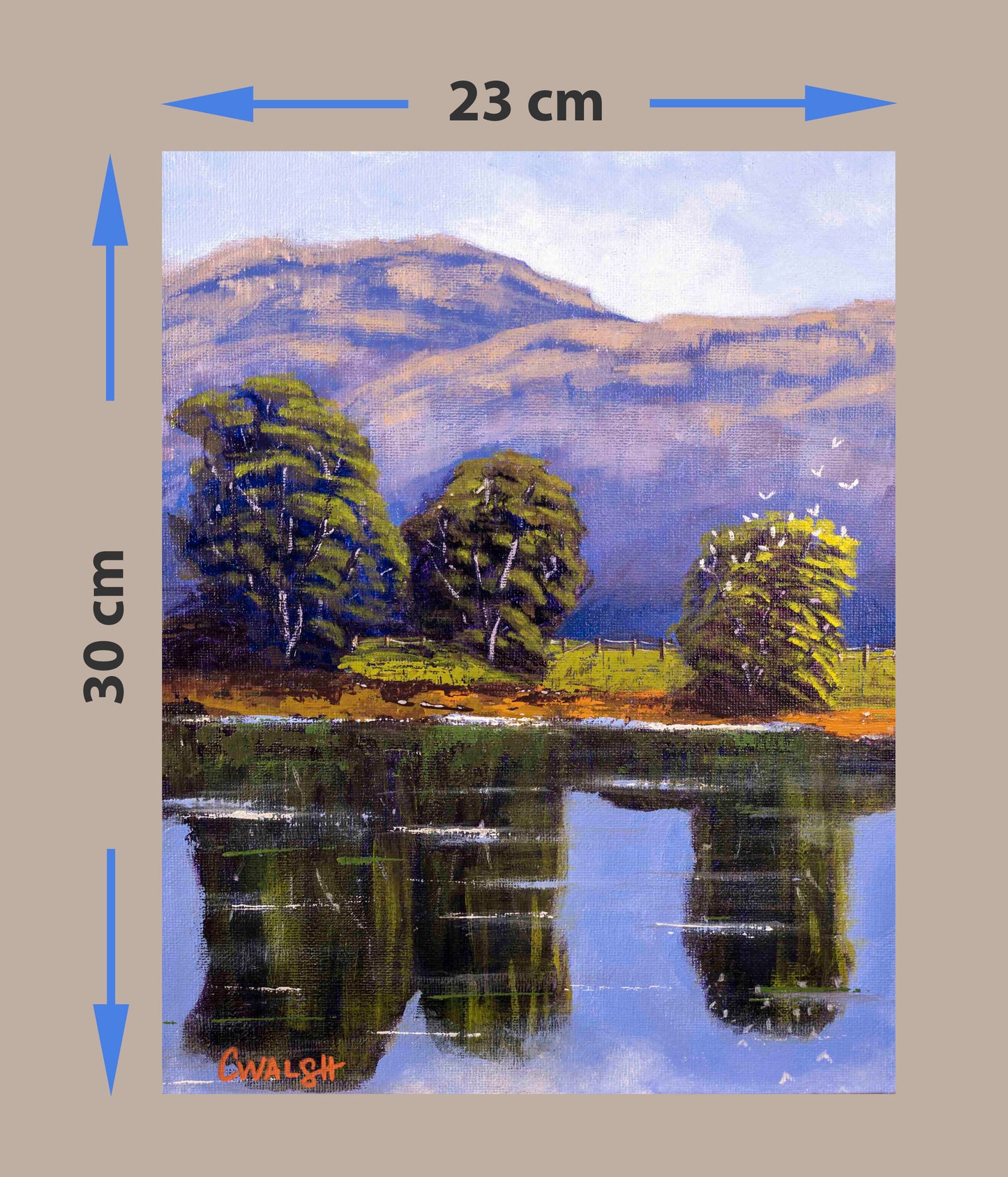"Wappa Dam Reflections" Acrylic on Board - 23cm x 30cm (unframed)